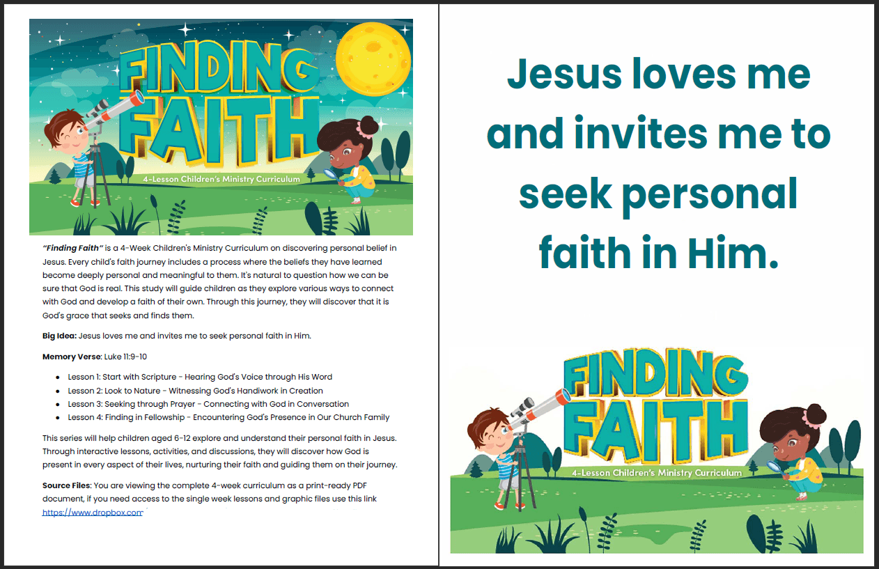 Finding Faith: Free Week #1 Sample Lesson