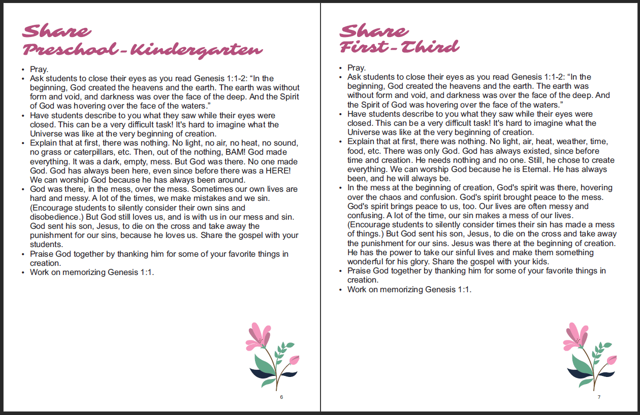 Creation Tells the Story: 9-Week Children's Ministry Curriculum
