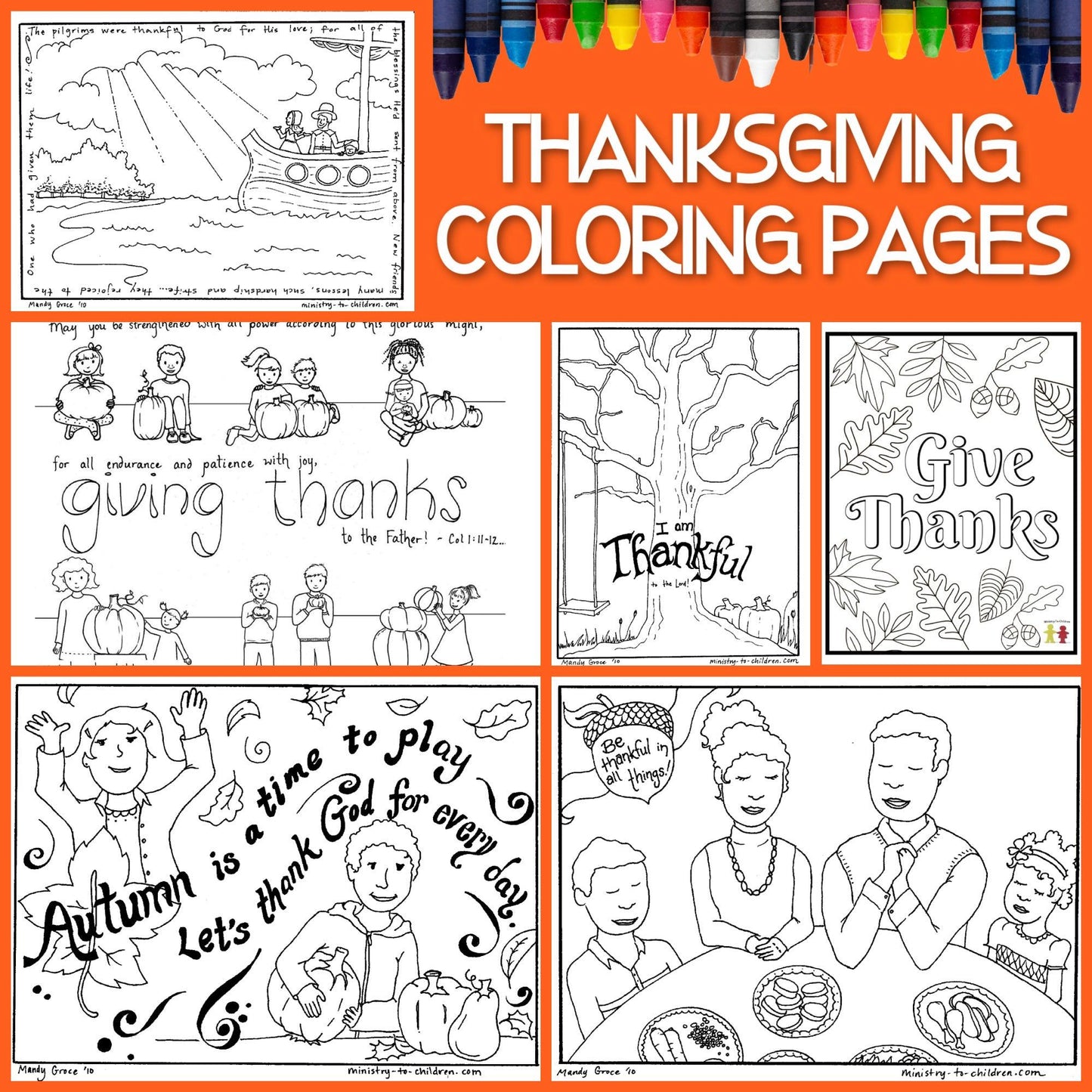 Thanksgiving Coloring Pages (FREE) 8-Page PDF Download - Sunday School Store