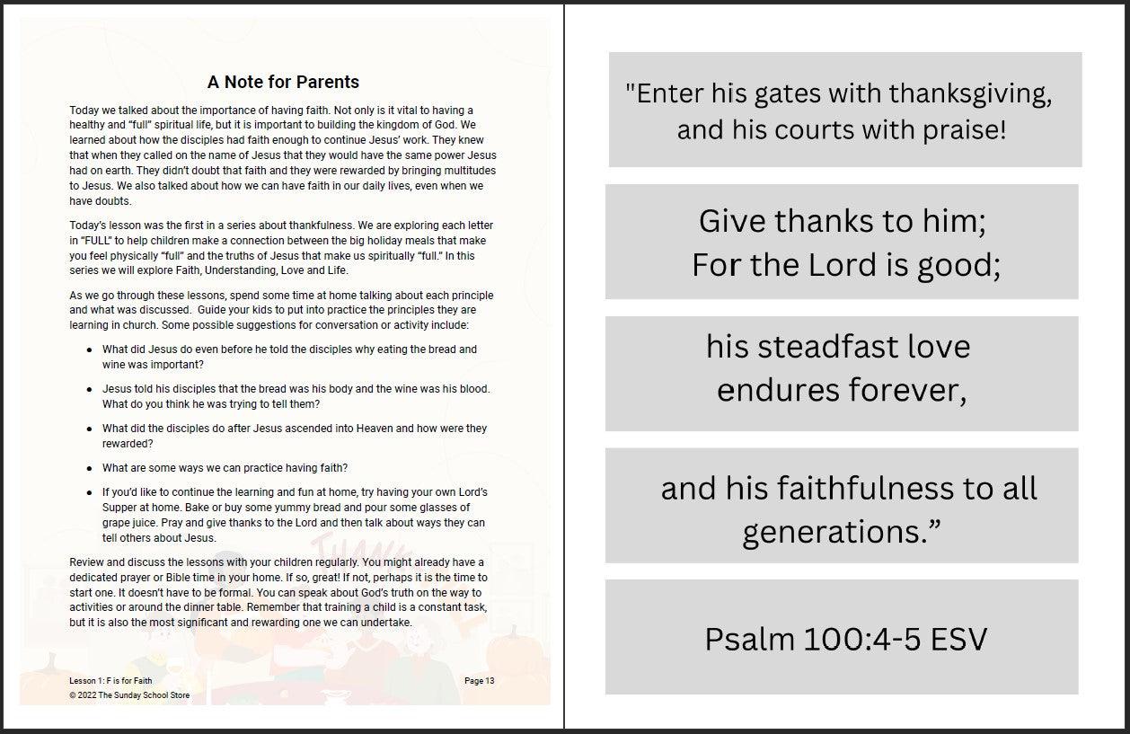 ThankFULL 4-Lesson Thanksgiving Curriculum for Children's Ministry - Sunday School Store