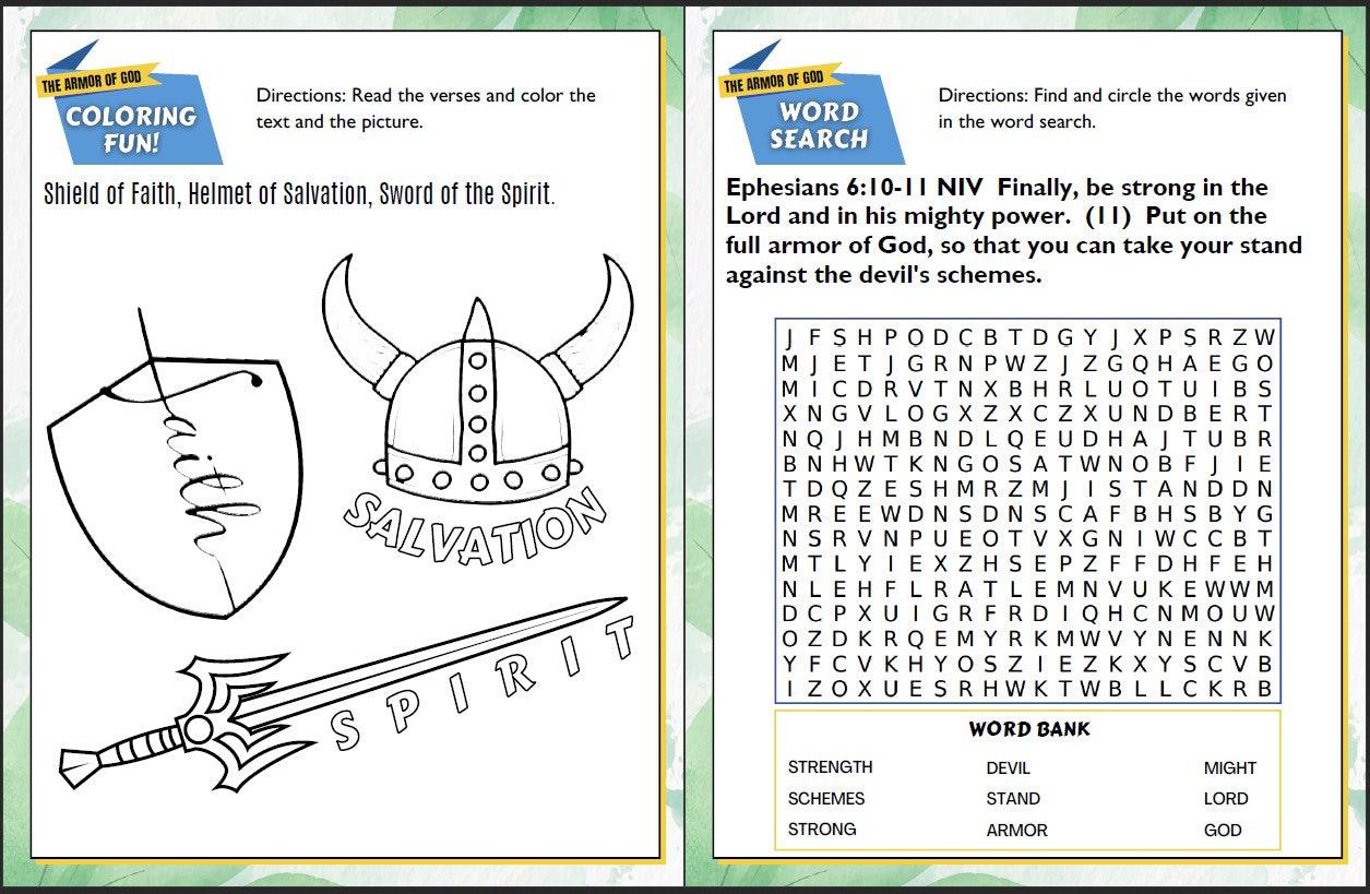 The Armor of God (Ephesians 6:10-20) Printable Bible Lesson & Sunday School Activities - Sunday School Store