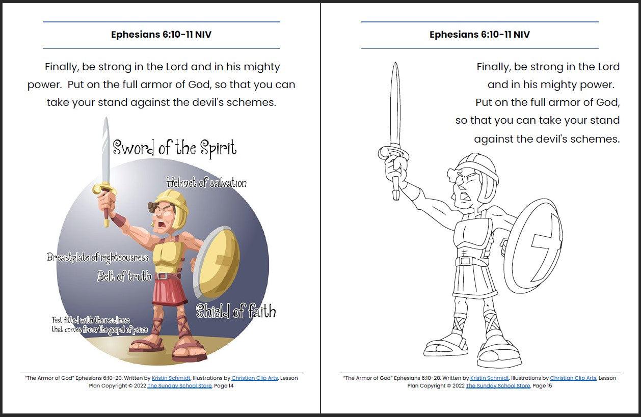 The Armor of God (Ephesians 6:10-20) Printable Bible Lesson & Sunday School Activities - Sunday School Store