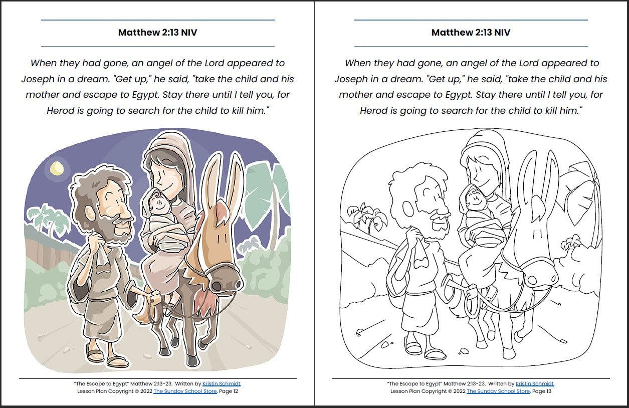 The Escape to Egypt (Matthew 2:13-23) Printable Bible Lesson & Sunday School Activities