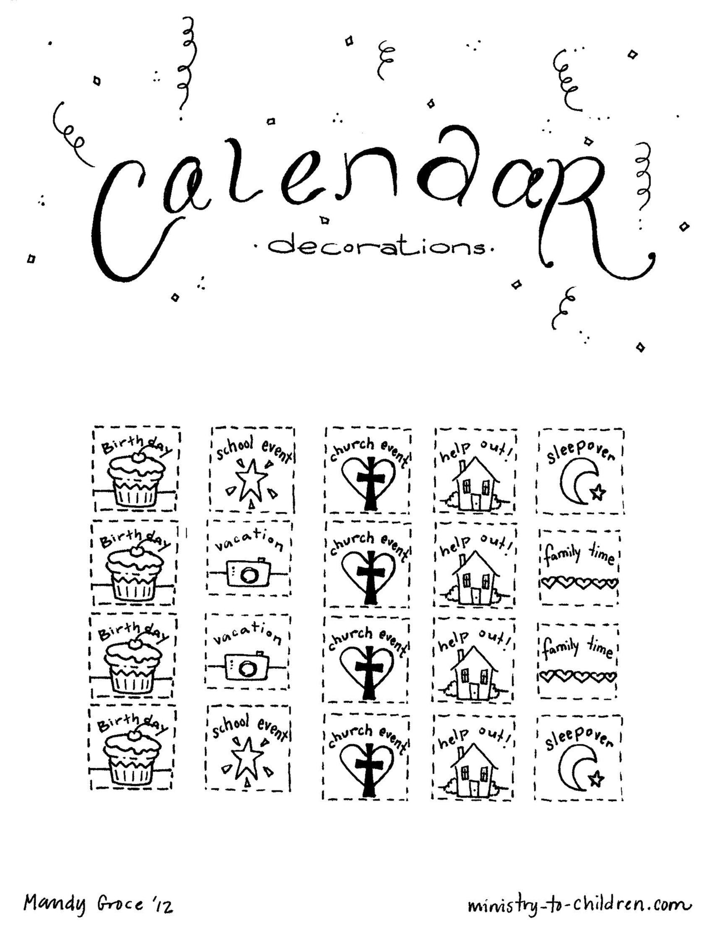 New Year Coloring Pages - Calendar, Seasons, and Daily Routine - 40 Page Download - Sunday School Store