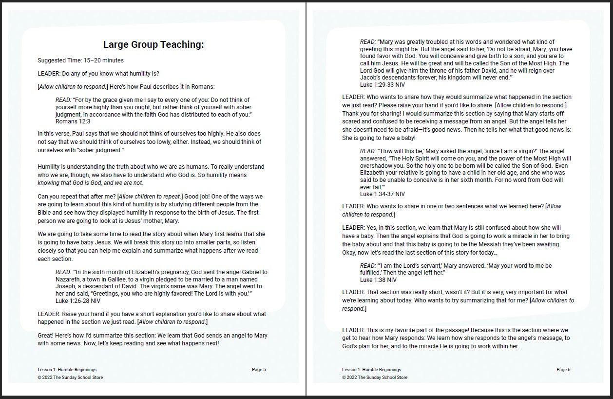 Humble Beginnings: 4-Week Children’s Ministry Curriculum - Sunday School Store