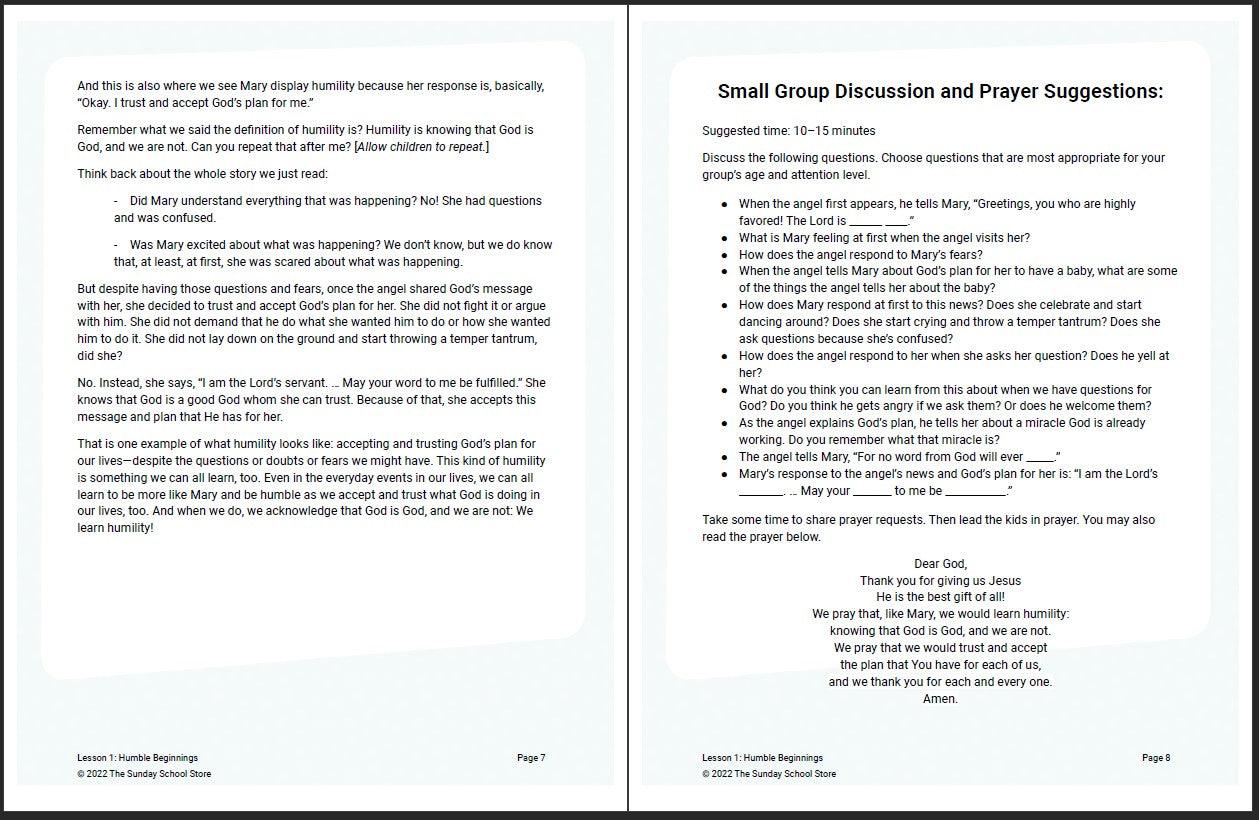 Humble Beginnings: 4-Week Children’s Ministry Curriculum - Sunday School Store