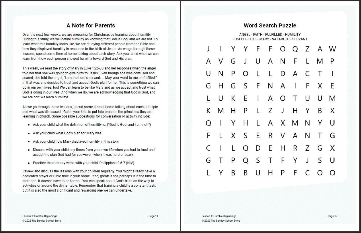 Humble Beginnings: 4-Week Children’s Ministry Curriculum - Sunday School Store