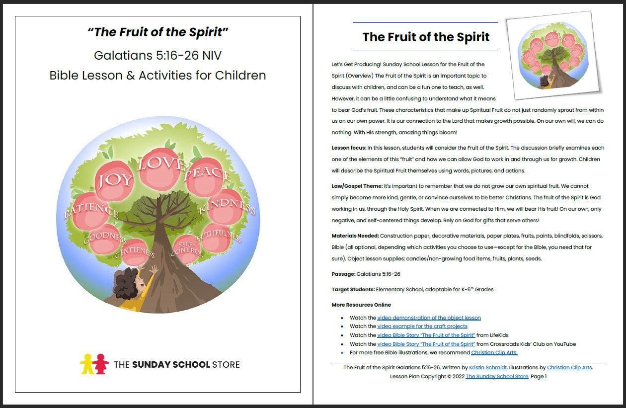 The Fruit of the Spirit (Galatians 5:16-26) Printable Bible Lesson & Sunday School Activities - Sunday School Store