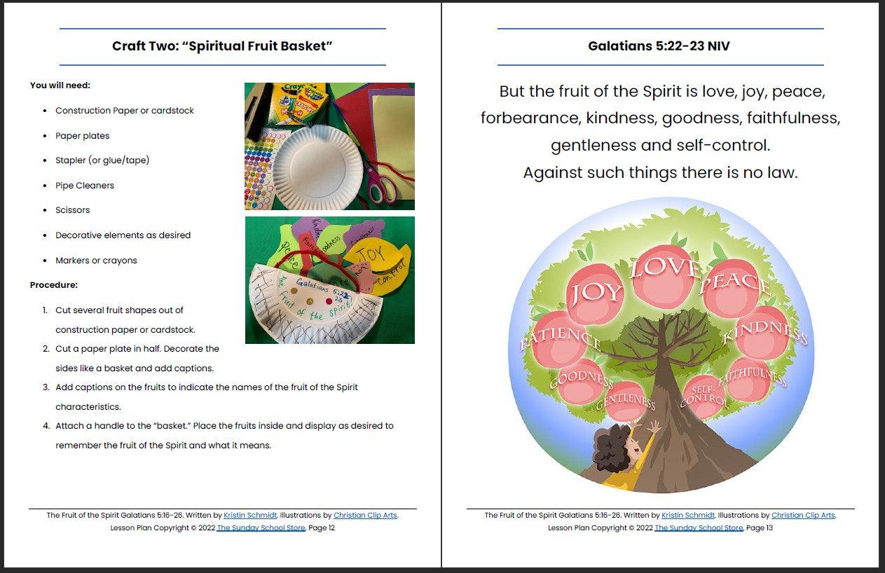 The Fruit of the Spirit (Galatians 5:16-26) Printable Bible Lesson & Sunday School Activities - Sunday School Store