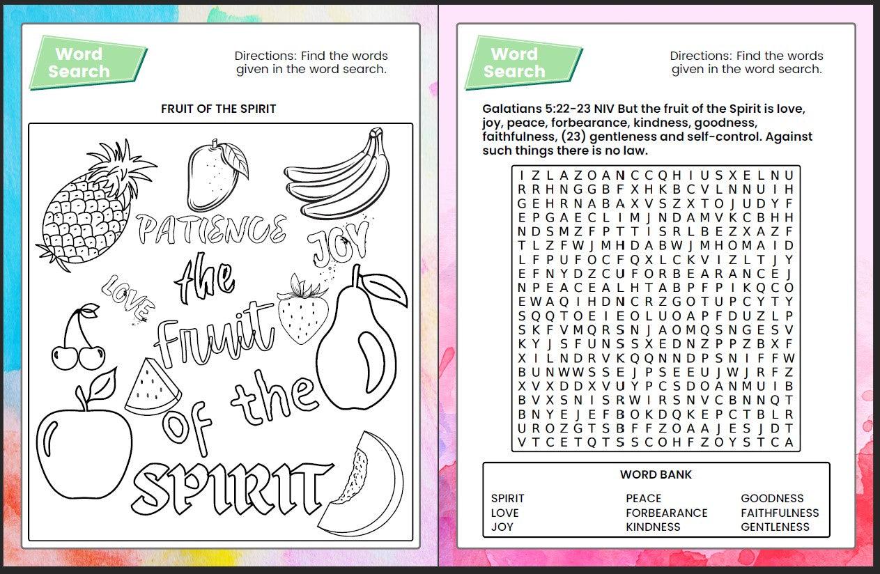 The Fruit of the Spirit (Galatians 5:16-26) Printable Bible Lesson & Sunday School Activities - Sunday School Store