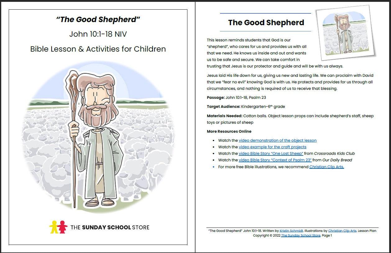 The Good Shepherd (John 10:1-18) Printable Bible Lesson & Sunday School Activities - Sunday School Store