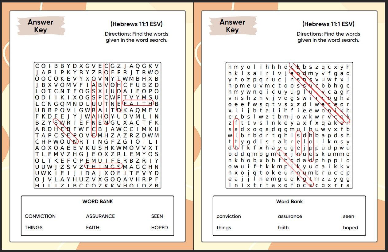 The Hall of Faith (Hebrews 11:1-12:3) Printable Bible Lesson & Sunday School Activities - Sunday School Store