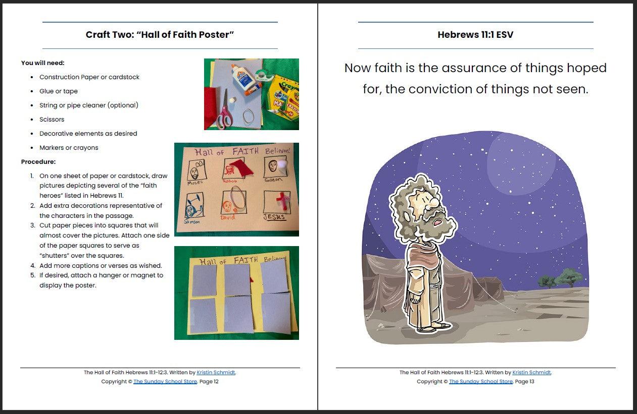 The Hall of Faith (Hebrews 11:1-12:3) Printable Bible Lesson & Sunday School Activities - Sunday School Store