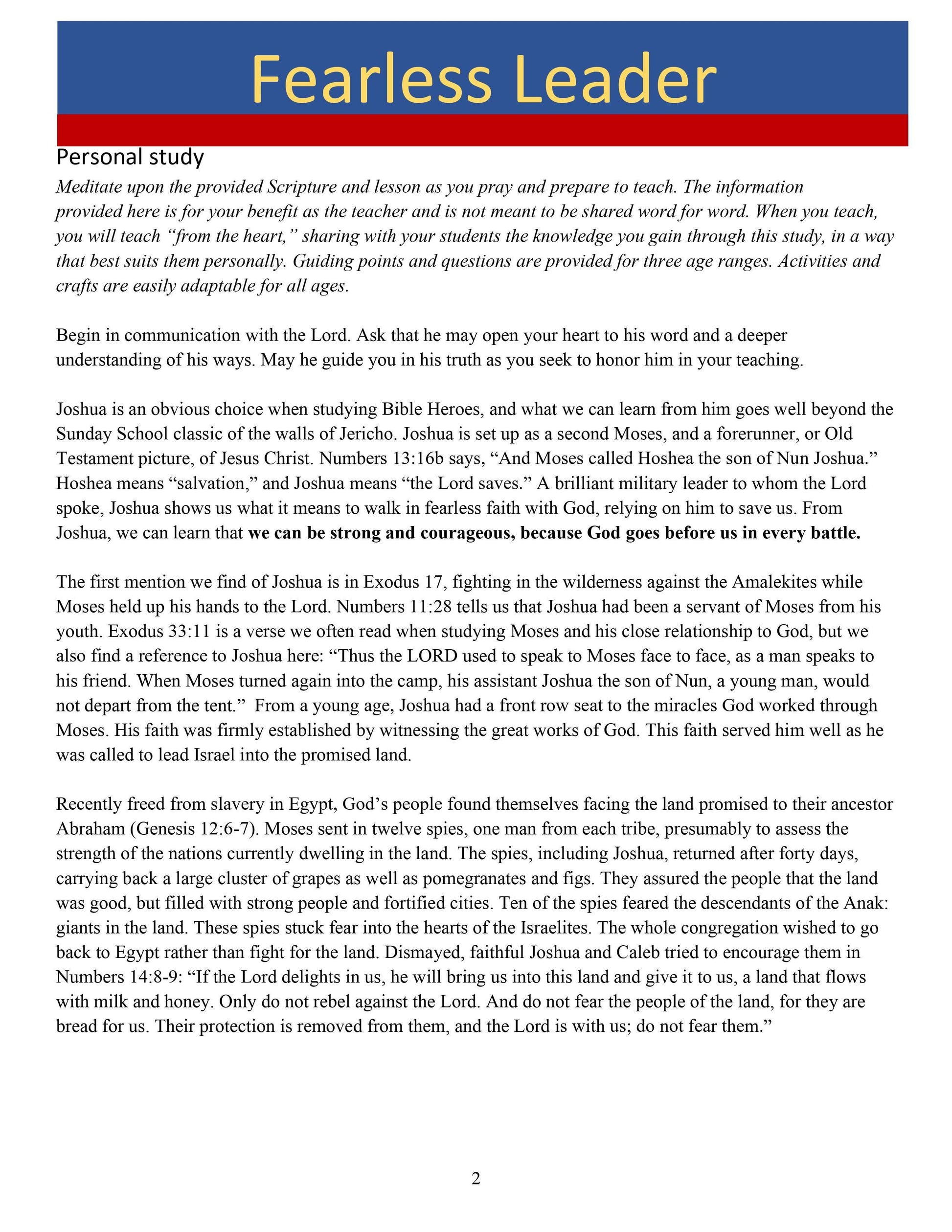 Bible Heroes Unit Two: 5-Lesson Sunday School Curriculum (download only) - Sunday School Store