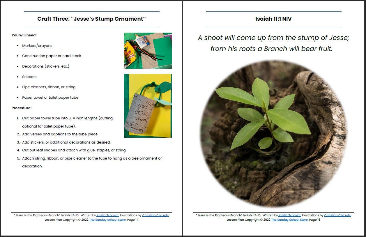 Jesus is the Righteous Branch (Isaiah 11:1-10) Printable Bible Lesson & Sunday School Activities - Sunday School Store