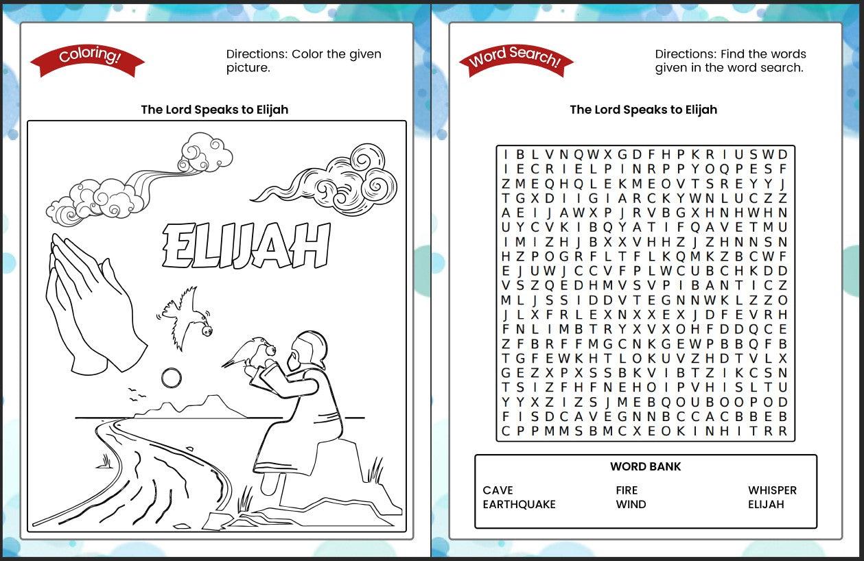 The Lord Speaks to Elijah (1 Kings 19:9-18) Printable Bible Lesson & Sunday School Activities - Sunday School Store