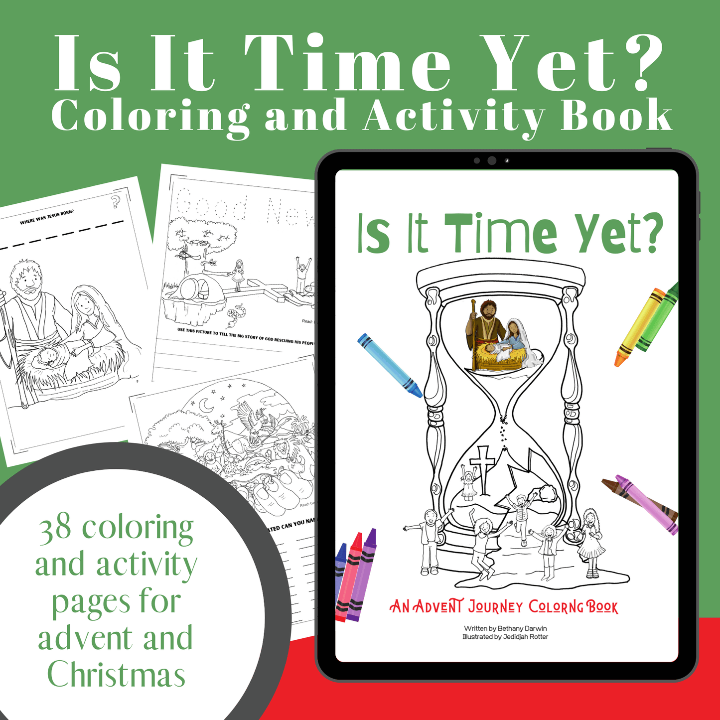 "Is It Time Yet?" Coloring and Activity Book for Advent - 38 Page Printable Download - Sunday School Store