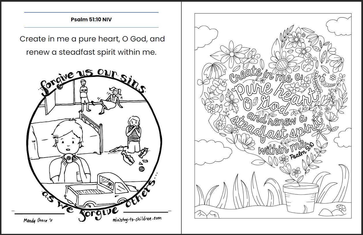 Create in Me a Clean Heart (Psalm 51) Printable Bible Lesson & Sunday School Activities - Sunday School Store