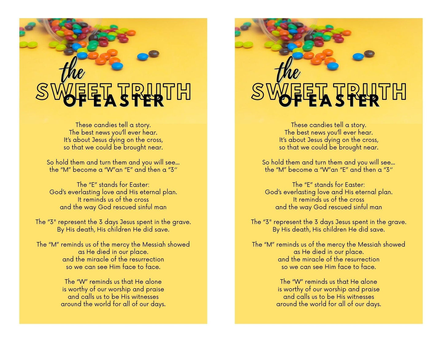 M&M Easter Poem: The Sweet Truth of Easter (FREE PDF Download) - Sunday School Store