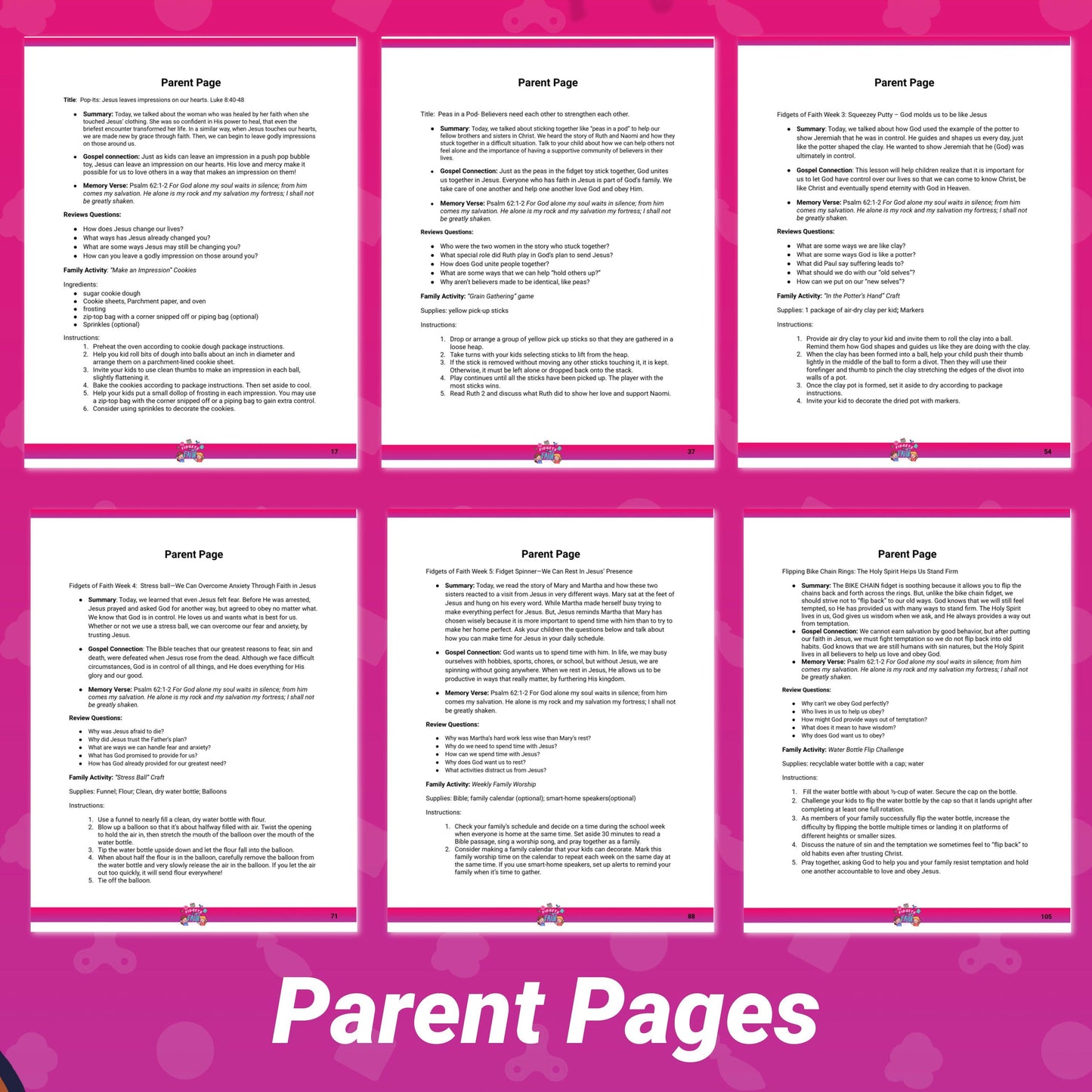 Fidgets of Faith: 6-Lesson Sunday School Curriculum (download only) - Sunday School Store