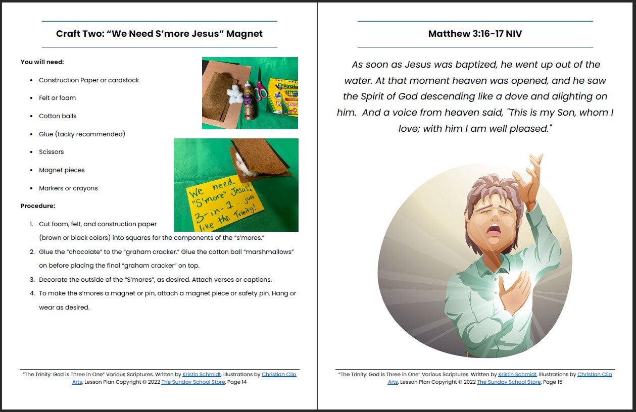The Trinity: God is Three in One. Printable Bible Lesson & Sunday School Activities - Sunday School Store