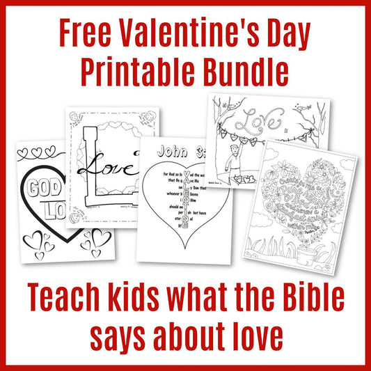 Valentine's Day Printable Bundle (free download) Coloring and Lesson Activities - Sunday School Store