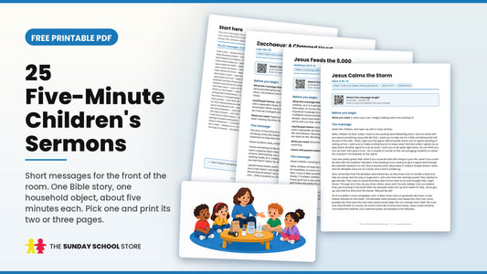25 Five-Minute Children's Sermons free printable PDF - cover and sample pages