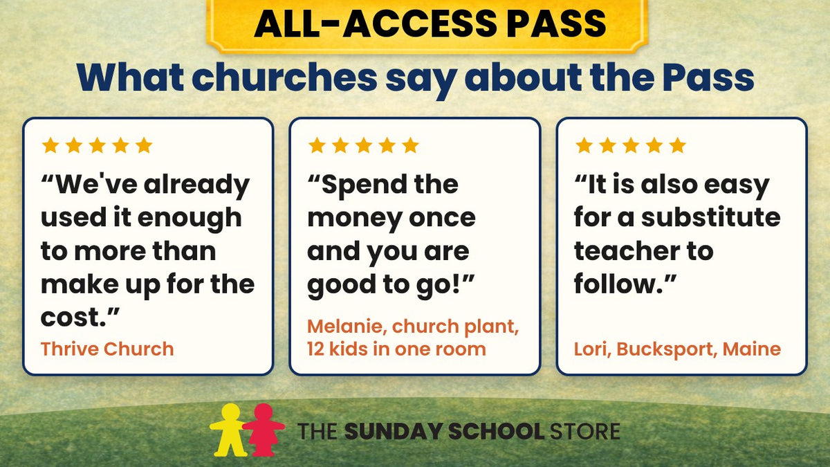 What churches say about the All-Access Pass. Thrive Church: "We've already used it enough to more than make up for the cost." Melanie, church plant, 12 kids in one room: "Spend the money once and you are good to go!" Lori, Bucksport, Maine: "It is also easy for a substitute teacher to follow."
