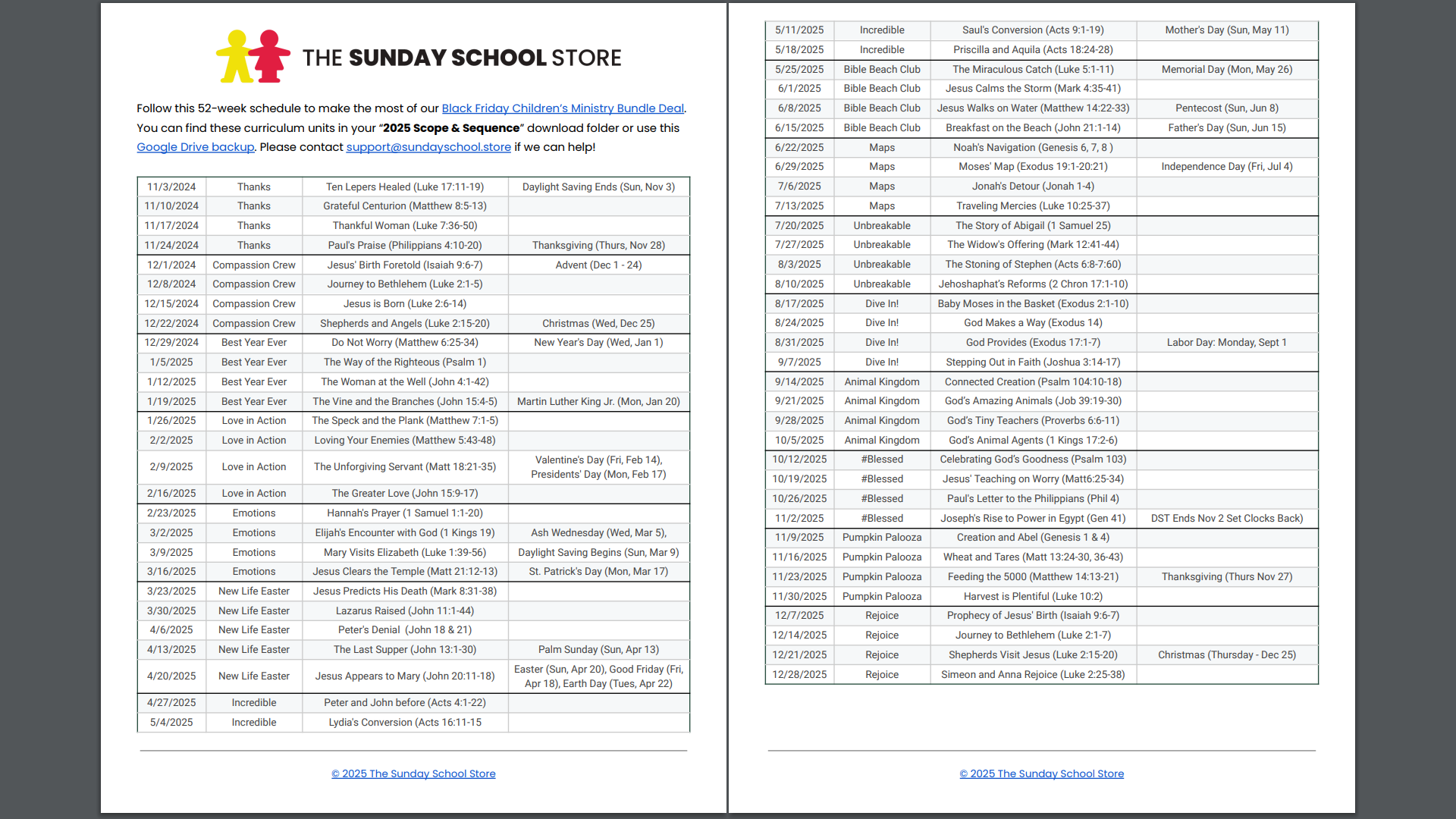 NEW 52 Week Curriculum 2025 Scope Sequence Sunday School Store New 52 week curriculum 2025 scope sequence sunday school store