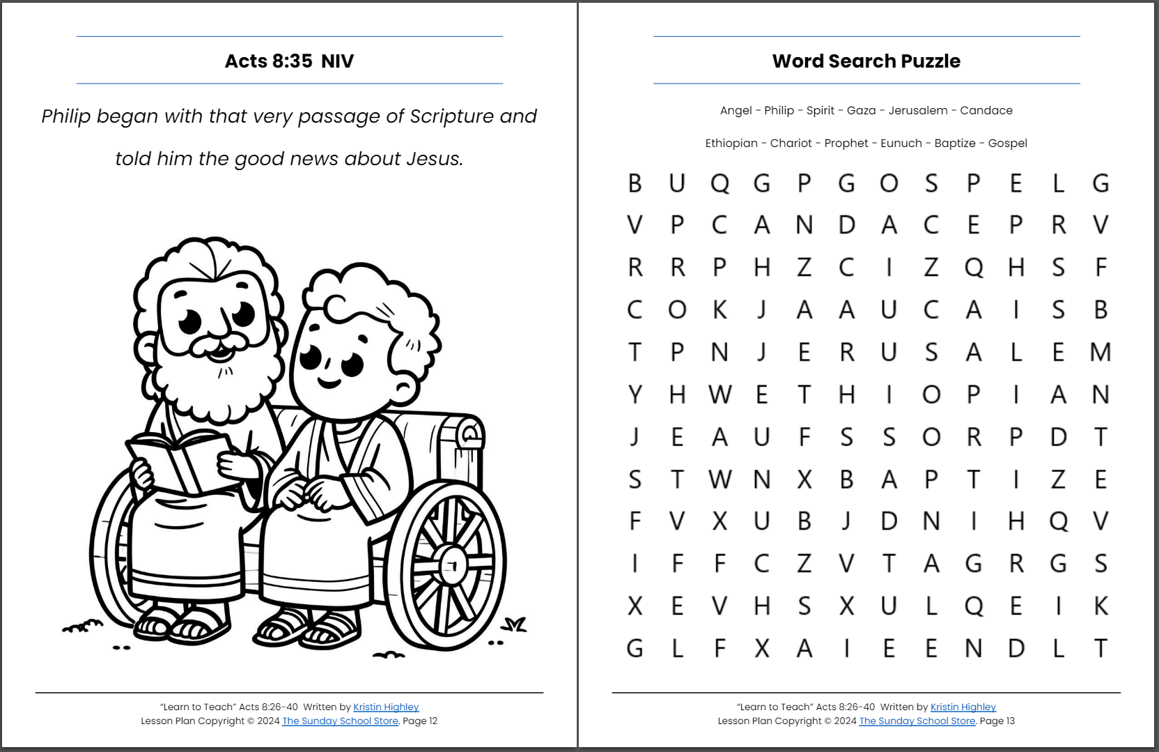 Philip and the Ethiopian (Acts 8:26-40) Kids' Bible Lesson & Sunday Sc ...