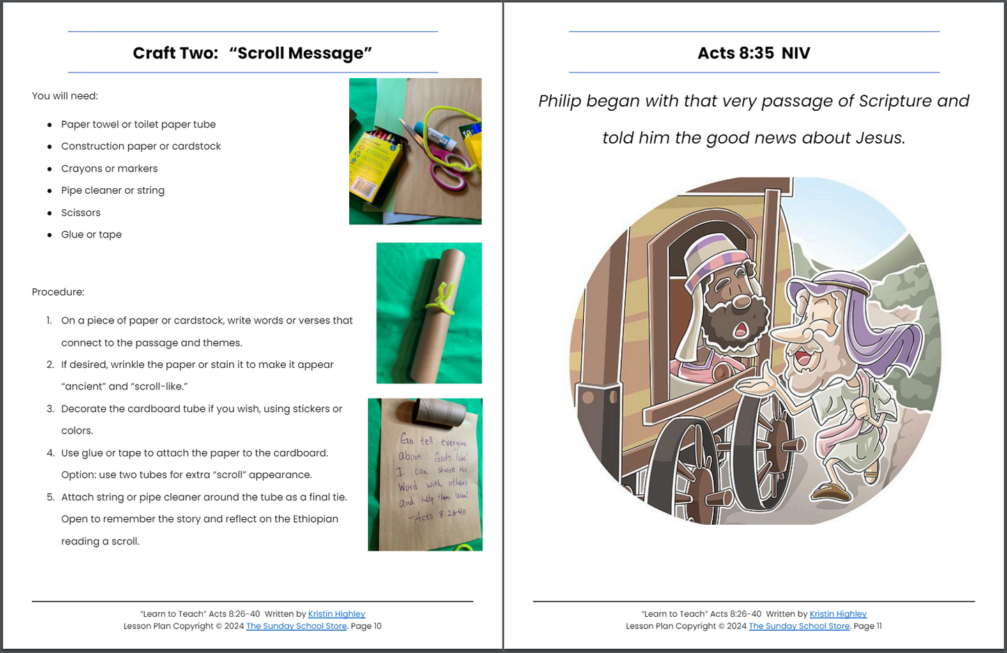 Philip and the Ethiopian (Acts 8:26-40) Kids' Bible Lesson & Sunday School Activities PDF
