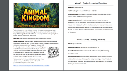 [NEW] Animal Kingdom: 4-Lesson Children's Ministry Curriculum