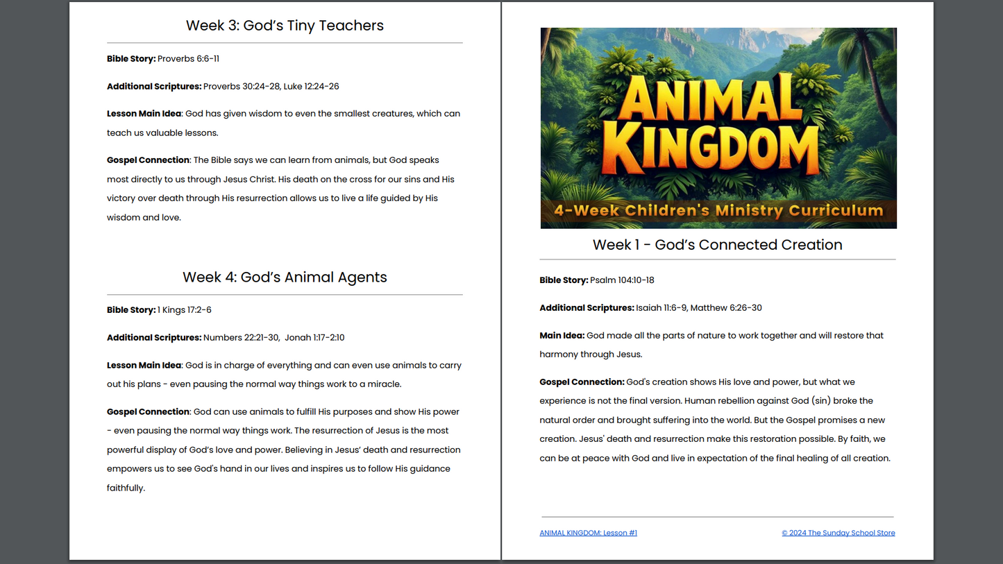 [NEW] Animal Kingdom: 4-Lesson Children's Ministry Curriculum