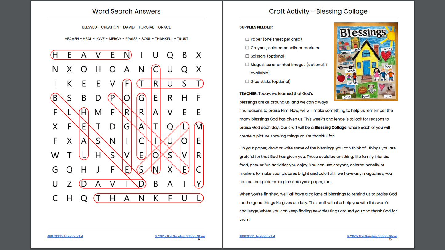 [Black Friday Bundle Exclusive] 2025 #BLESSED 4-Week Children's Ministry Curriculum