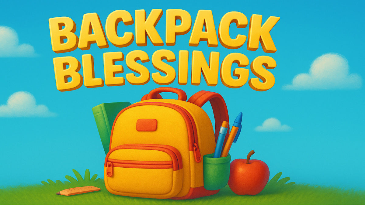 Backpack Blessings 5-week back to school Sunday school curriculum title graphic