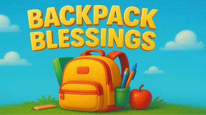 Backpack Blessings 5-week back to school Sunday school curriculum title graphic