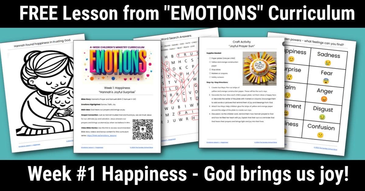 Hannah's Joyful Surprise (1 Samuel 1:1-20) Free Sunday School Lesson on Happiness