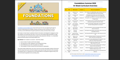 FOUNDATIONS: Sunday School Curriculum for Kid
