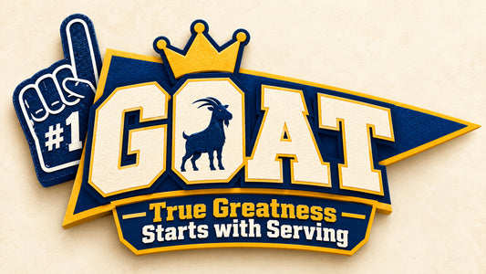 GOAT 5-week children's ministry curriculum title graphic: True Greatness Starts with Serving
