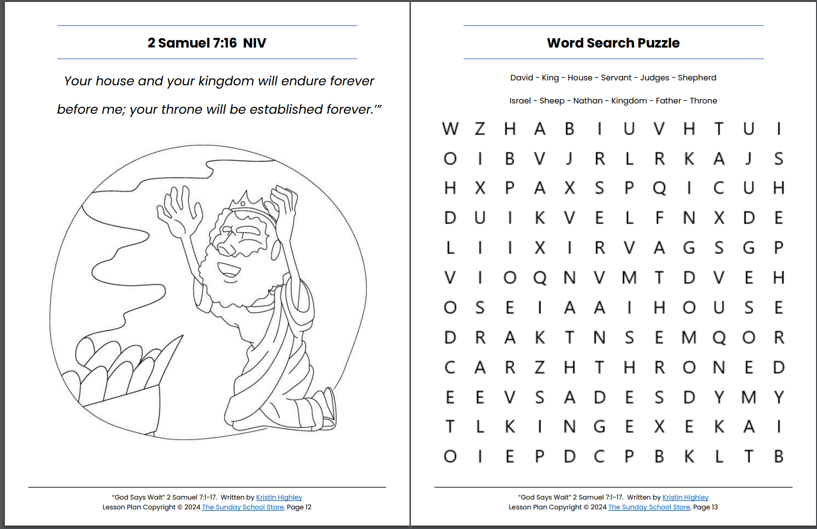KJV Sunday School Lessons for Kids 30Minute King James Version Curr
