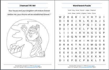 God Says Wait (2 Samuel 7:1-17) Sunday School Lesson & Activities for Kids PDF