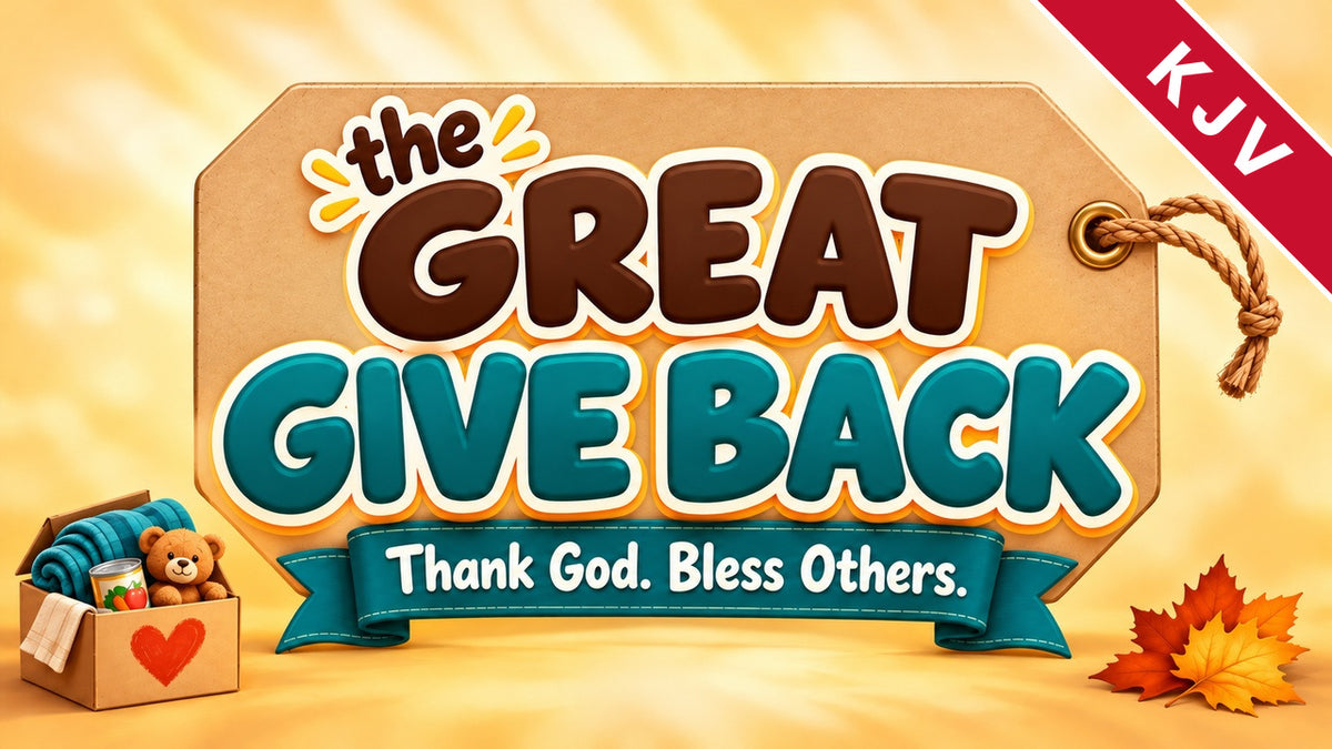 Great Give Back 4-week Sunday school curriculum on generosity, King James Version (KJV) edition, title graphic