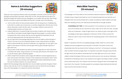 Jars of Clay (2 Corinthians 4:5-18) Sunday School Lesson & Activities for Kids PDF