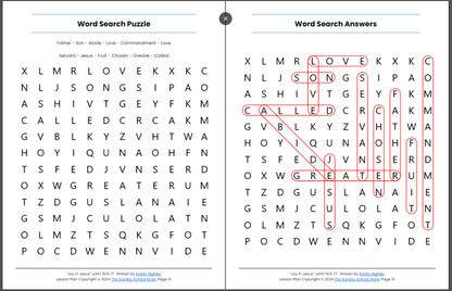 Joy in Jesus (John 15:9-17) Kids' Bible Lesson & Sunday School Activities PDF