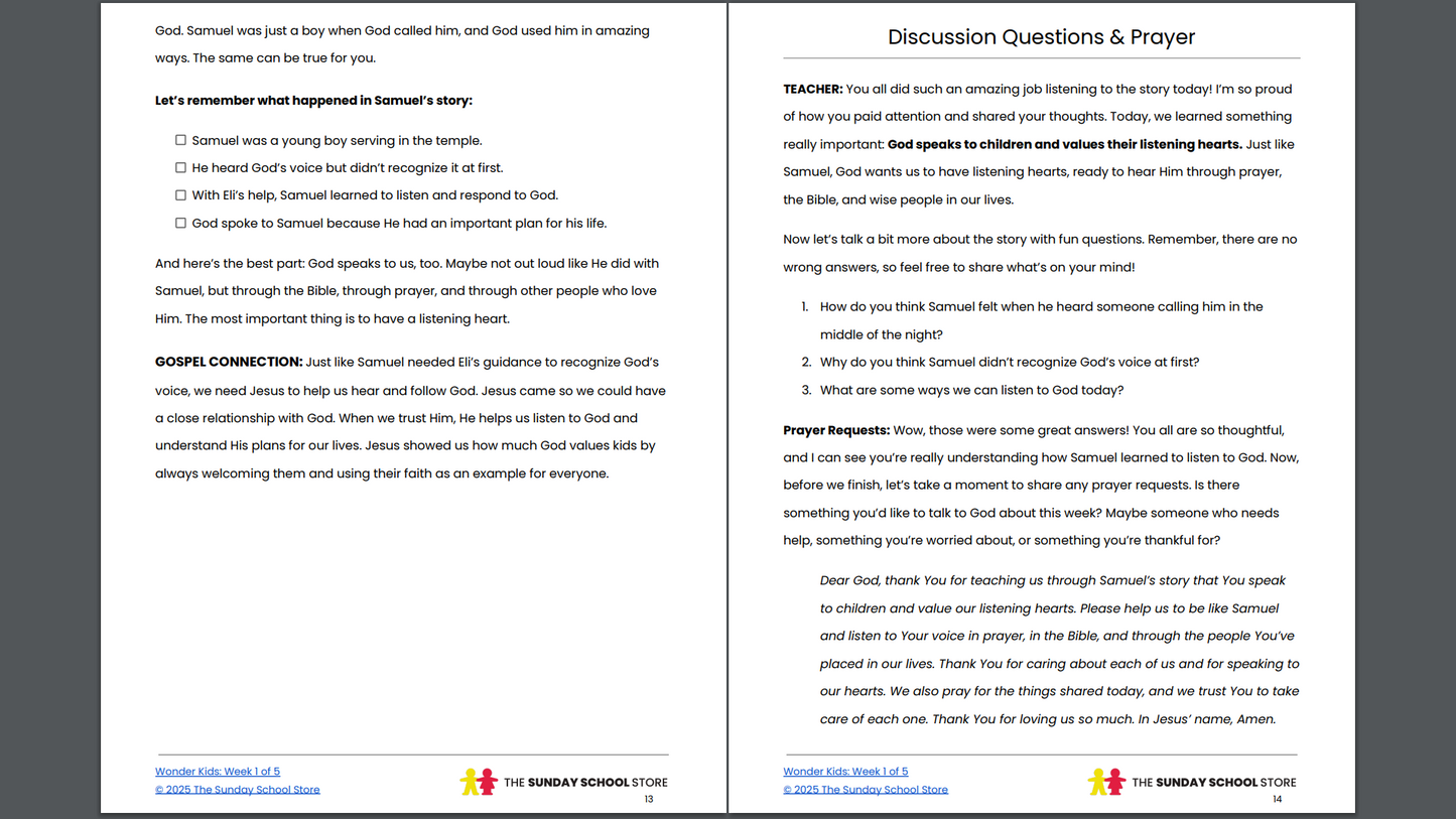 Wonder Kids: 5-Week Children's Ministry Curriculum (ages 6-12)