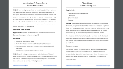 Noah's Navigation (Free Lesson on Following God)