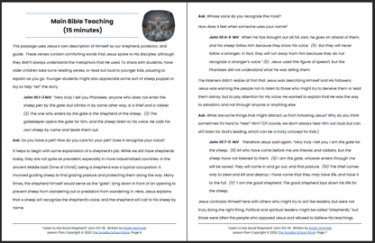 Listen to the Good Shepherd (John 10:1-18) Printable Bible Lesson & Sunday School Activities