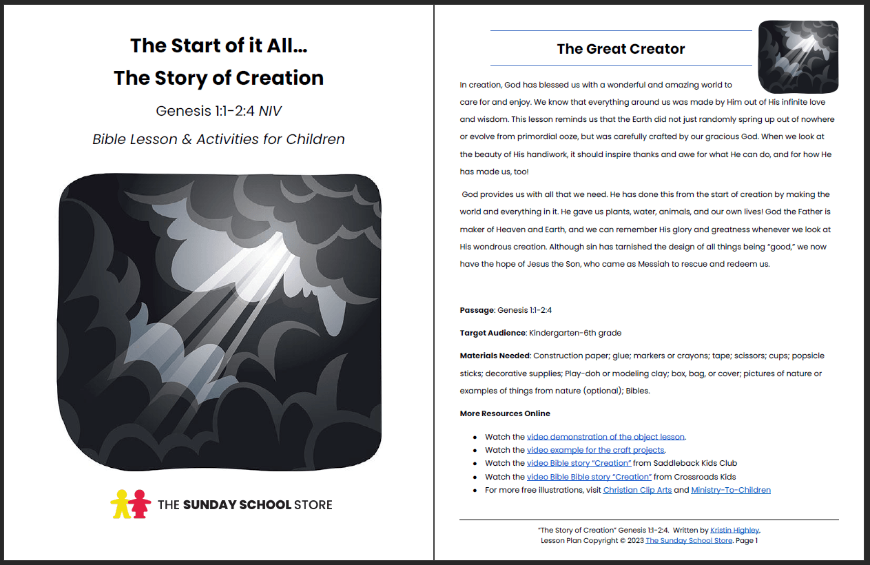 in-the-beginning-god-created-genesis-1-1-2-4-printable-bible-lesson-sunday-school-store for Free Printable Bible Study Lessons Genesis In the Beginning God Created (Genesis 1:1-2:4) Printable Bible Lesson – Sunday School Store for Free Printable Bible Study Lessons Genesis