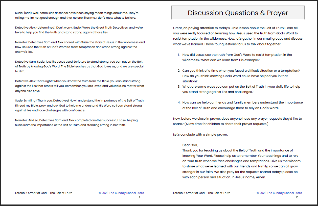 The Armor of God: 6-Lesson Sunday School Curriculum
