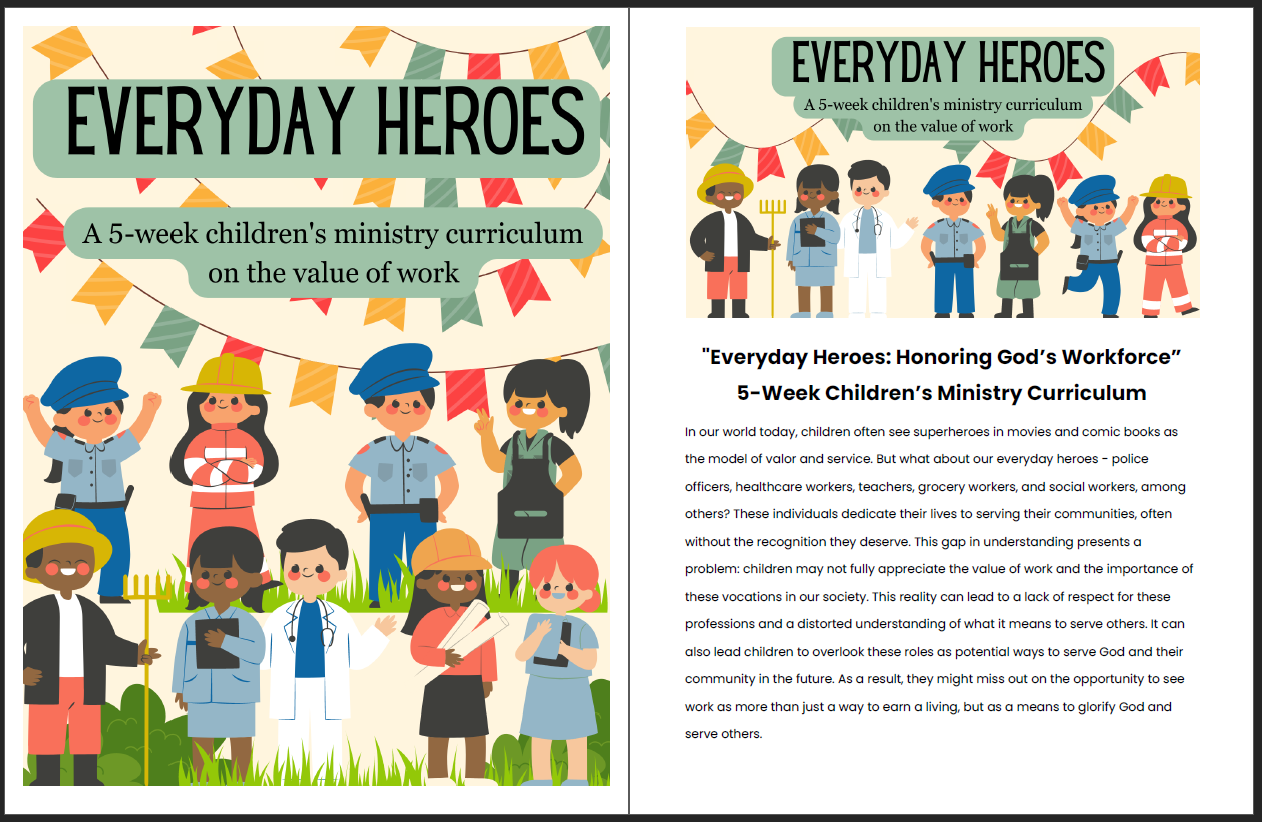 Everyday Heroes: 5-Week Children's Ministry Curriculum on the Value of Work